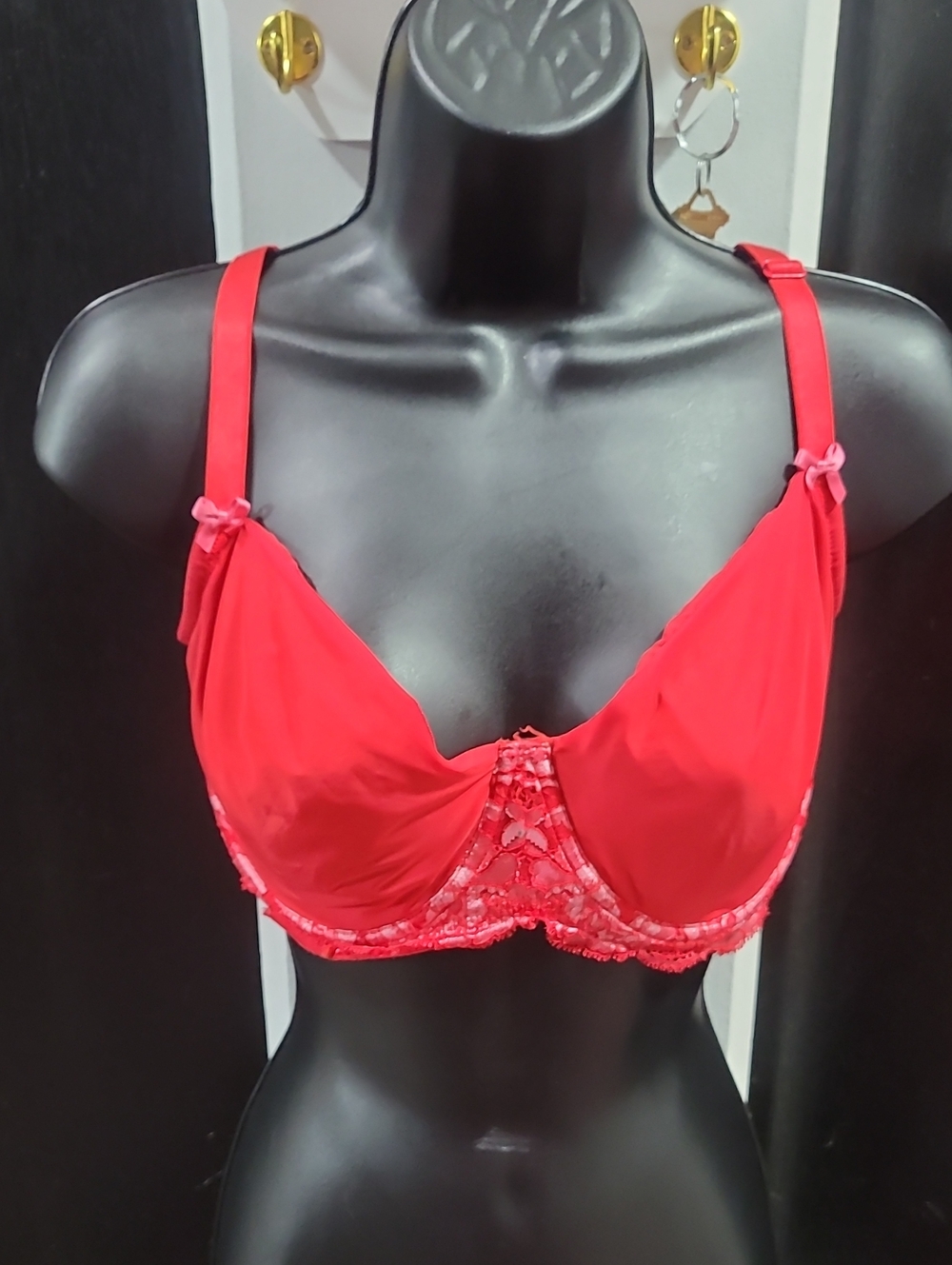 Adore Me Red Lace Underwire Bra